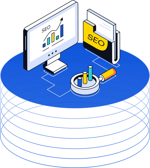 SEO Process Illustration Grid